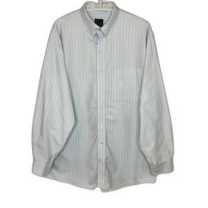 Jos. A. Bank Blue Stripe Button-Down Shirt Men’s Large Traveler Cotton